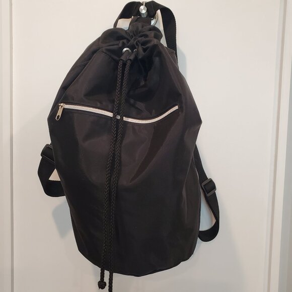 Collapsible Black Travel Bag Luggage Tag Backpack - Picture 1 of 10